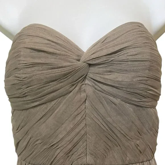 BHLDN Grey Niceties Tiered Tulle Sweetheart Corset Bodice Gown Event Holiday SZ4 - Picture 9 of 16